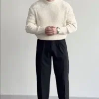 شلوار پارچه ای نیم بگ بزایاق تُرک کمر ایتالیایی