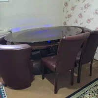 میز ناهار خوری چرم مبل چرم ۷ نفره|میز و صندلی غذاخوری|صدرا-فارس, فاز ۱|دیوار