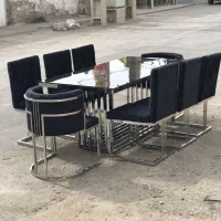 میز و صندلی غذاخوری لاوین سیلور استیل