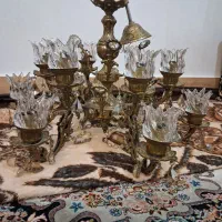 لوستر طرح لاله تمام برنز خیلی سنگین|لوستر و چراغ آویز|مرند, |دیوار