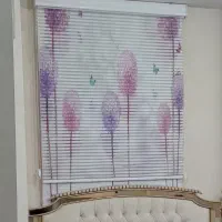 پرده زبرا دو تیکه کرکره ای تمیز و سالم