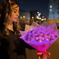 کادویی تولد سالگرد دسته گل پروانه چراغی|گل مصنوعی|تبریز, |دیوار