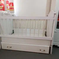 تخت کودک نوجوان سفید اورجینال حصار محافظ کشوی بزرگ