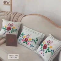 کاور کوسن پانچدوزی وگلدوزی|رختخواب، بالش، پتو|سیرجان, |دیوار