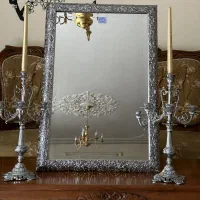 آینه و شمعدان بسیار زیبا|آینه|اصفهان, شاهزید|دیوار
