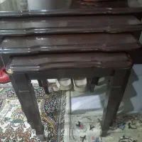 چهار عددعسلی کنار مبل جنس چوب گردو
