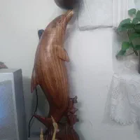 مجسمه دولفین کامل چوب