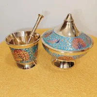 ست هاون وقندان برنجی