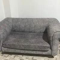 مبلمان هفت نفره به همراه دو عدد پاف میزی