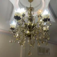 دوعدد لوستر برنز برنج ۱۰شاخه با لاله|لوستر و چراغ آویز|فردیس, فردیس|دیوار