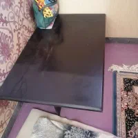 میز وسط مبل چوبی قهوه ای بدون گل میز