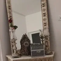آیینه وشمعدان و ساعت سالم جنس برنج