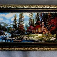 تابلو فرش منظره طبیعت با قاب