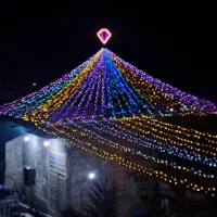 نورپردازی رنگین کمان|ریسه و چراغ تزئینی|میناب, |دیوار