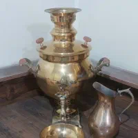 سماور ذغالی ۶ لیتری مارک دار با پارچ و پاسماوری