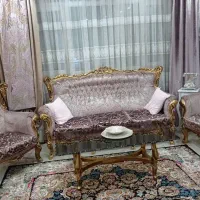 مبل هفت نفره با پرده پذیرایی|مبلمان خانگی و میز عسلی|ری, جوانمرد قصاب|دیوار