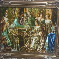 پیانو زن ابریشم|تابلو فرش|کرمانشاه, |دیوار