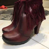 چکمه ترک چرم زرشکی نو نو