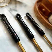 ست ماربل مشکی رگه طلایی|ظروف سرو و پذیرایی|فولادشهر, A2|دیوار