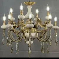 لوستر کلاسیک شاخه ملائکه سنگی خطی۱2شعله