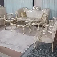 مبل سلطنتی ۹ نقره با ۳ تا میز به همراه کاور در حد|مبلمان خانگی و میز عسلی|اصفهان, شاهزید|دیوار