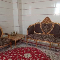 مبل سلطنتی مدل فرحی چوب راش ۹نفرع در حد نو