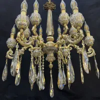 لوستربرنجی/لوستر جدید نئوکلاسیک/کریستال۱۰شعله برنج