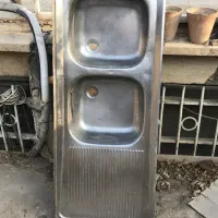سینک روکار دو لگن راست ( استیل ضخیم درجه یک خارجی)
