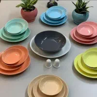 سروس غذا خوری رنگی مات و براق چینی نور