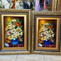 تابلوفرش دستبافت گلدان ابی