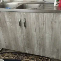 سینک دو قلو و کابینت