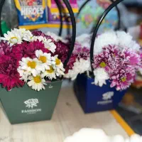 سبد گل طبیعی داوودی بابونه تازه