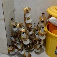 لوستر بزرگ برنز و شب خواب|لوستر و چراغ آویز|ایلام, |دیوار