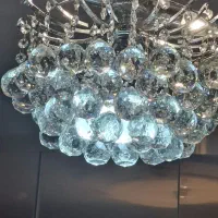 لوستر کریستالی نقره ای رنگ
