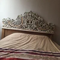 تخت ۲نفره سلطنتی چوب راش پرکار