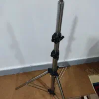 پایه دوربین و رینگ لایت تمام استیل در حد نو