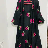 مانتو دامن بافت کراپ سوزندوزی