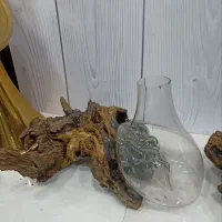 گلدان شیشه ای با پایه ی مو انگور|صنایع دستی و سایر لوازم تزئینی|بومهن, |دیوار