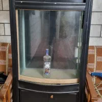 آکواریوم شیشه خم با کمد ام دی اف