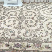 فرش کاشان طرح افشان گل برجسته