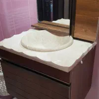 روشویی سنگی در حد نو با اینه