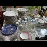 کاسه بشقاب نلبکی چینی قدیمی تنگ گلاب پاش
