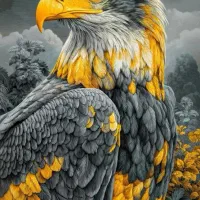 تابلو نقاشی حیوانات عقاب شیر اسب چاپ مدرن دکوراتیو