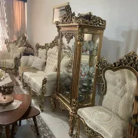 مبل سلطنتی ۹ نفره به همراه آیینه کنسول و بوفه|مبلمان خانگی و میز عسلی|الوند, |دیوار