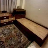 تخت یکنفره به همراه پاتختی و یک فایل 4 کشو|تخت و سرویس خواب|تهران, بنی‌هاشم|دیوار