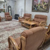 ست 9نفره مبلمان چوب راش اصل با روکش کاملا نو نو