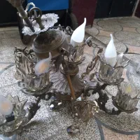 لوستربرنجی ۷شاخه تمیز|لوستر و چراغ آویز|رشت, حمیدیان|دیوار