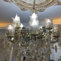 ۱ لوستر ۸شاخه دوشعله برنجی ۲تا ۵ شاخه|لوستر و چراغ آویز|ری, هاشمآباد|دیوار