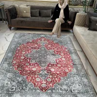 فرش TBT رنگ زغالی لاکی مدرن وینتیج ۶و۹و۱۲ متری