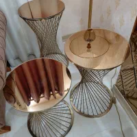 میز عسلی حصیری طلایی